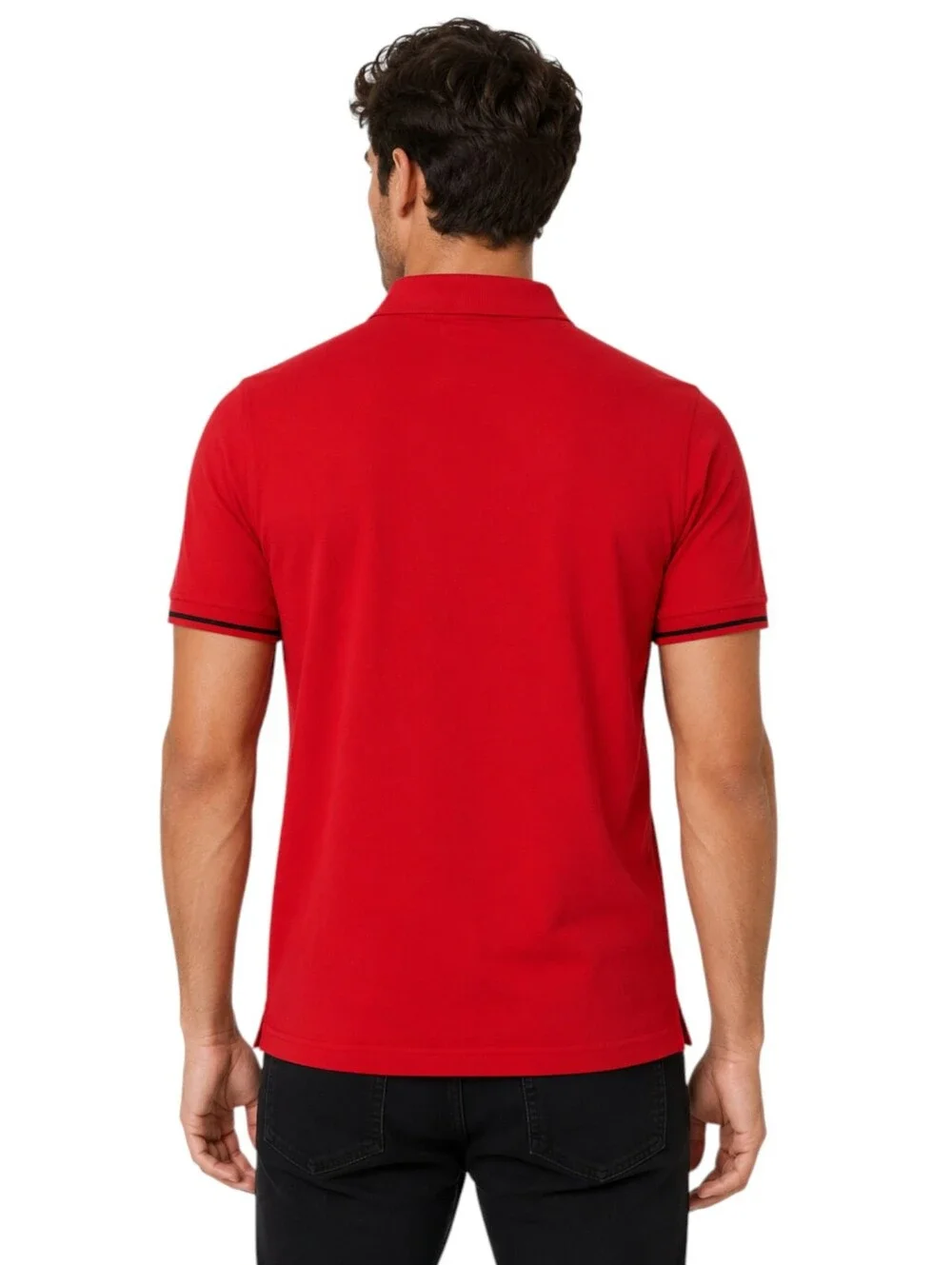 True Religion Red Logo Polo Shirt Branded Collar Cotton NWT Men M